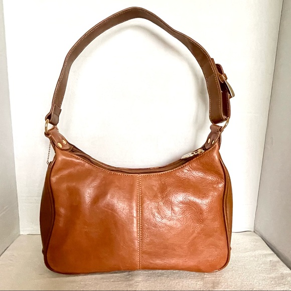 Tuscan’s Collection Genuine Leather Tan Brown Hobo Golden Hardware  Shoulder Bag - Picture 2 of 15